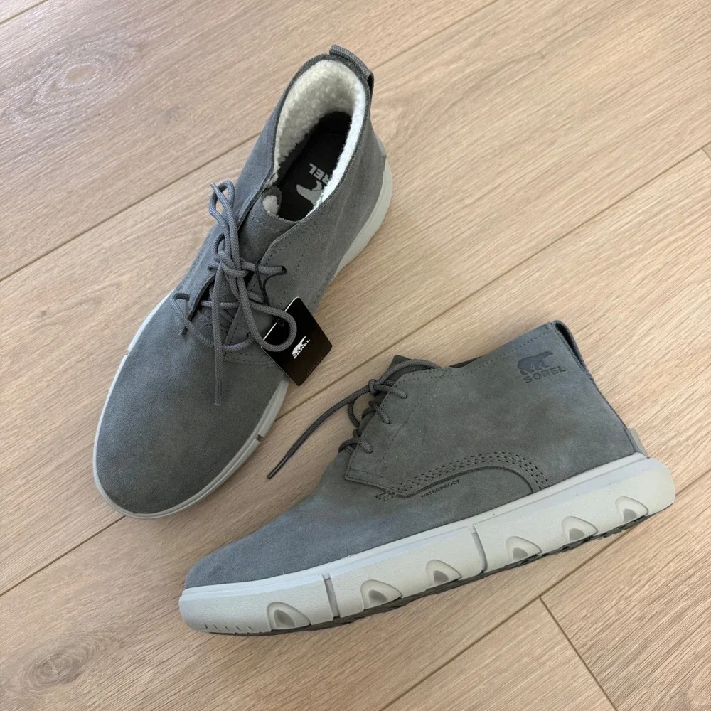 Sorel Caribou Mod Chukka Waterproof Grey Suede Boots NM4807-052 Mens 10